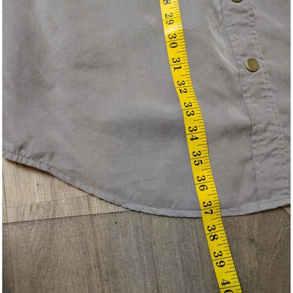 Banana Republic Size 10 Shirt Dress Snap Buttons Taupe Lyocell Utility Safari - Picture 8 of 8
